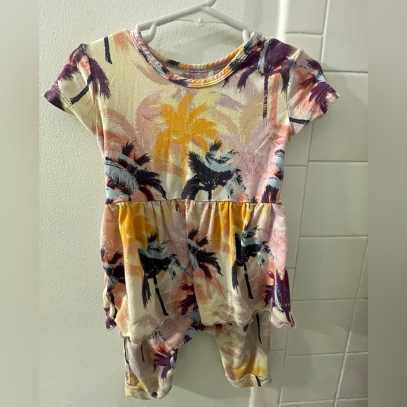 Ready Ser Romper Twirl 6-12M Colorful Palm Trees - Picture 1 of 3